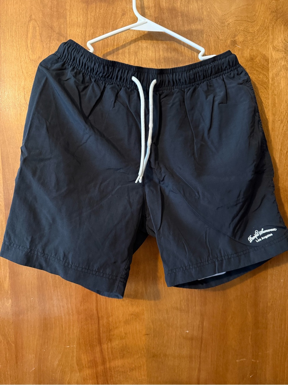 Men’s PacSun Black Swim Trunks with White Drawstring